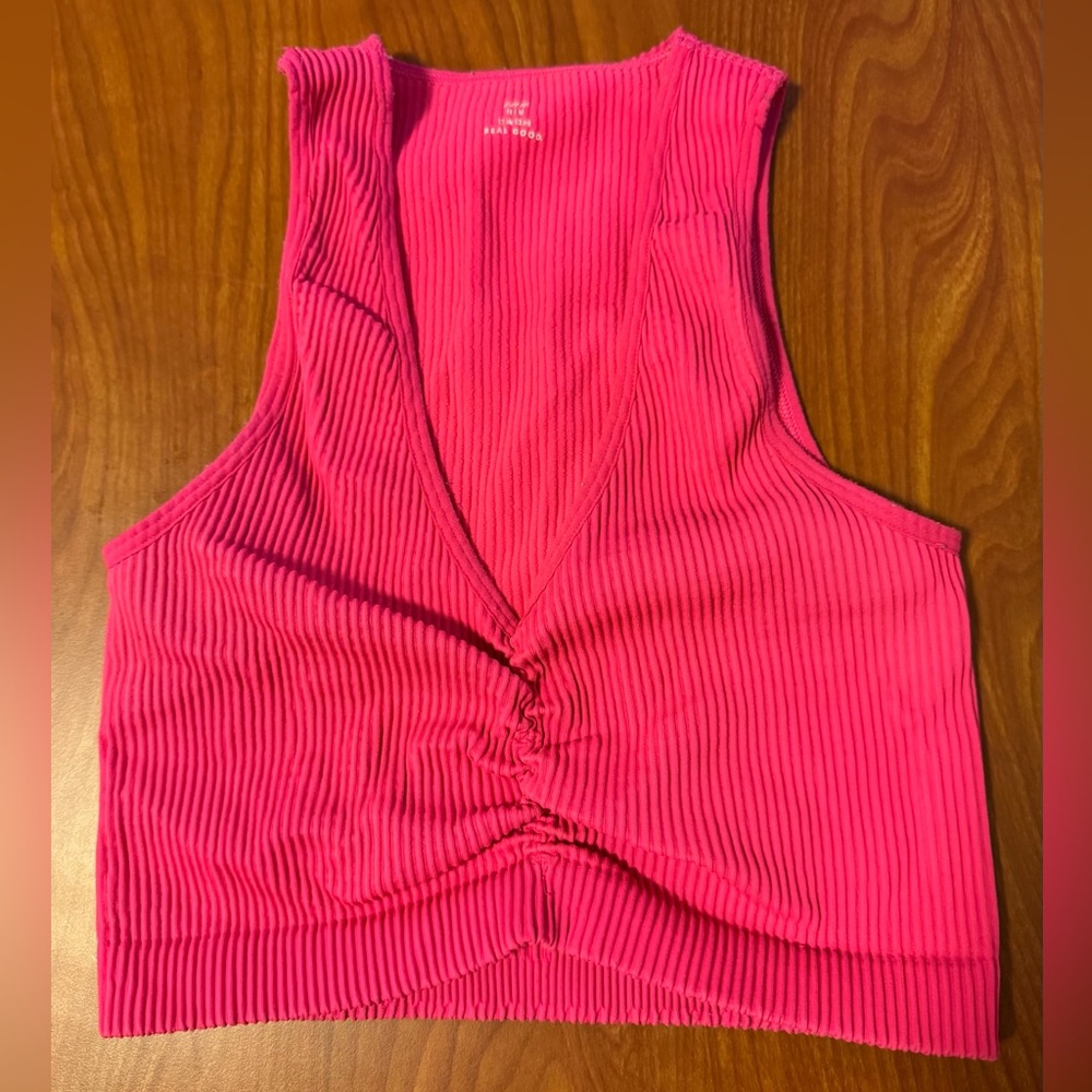 Aerie Pink Ribbed Tank Top